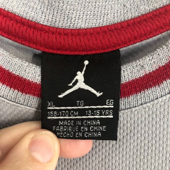 Vintage Youth Boy Air Jordan Basketball Jersey, Red Embroidery, Sportswear SZ XL - Picture 5 of 10